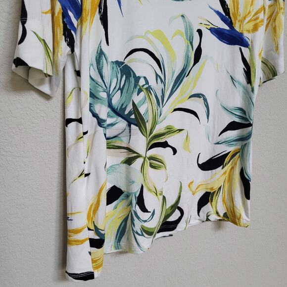Chicos T Shirt Womens Small / Chicos 0 Floral Casual Tropical Summer Resort - Picture 10 of 10